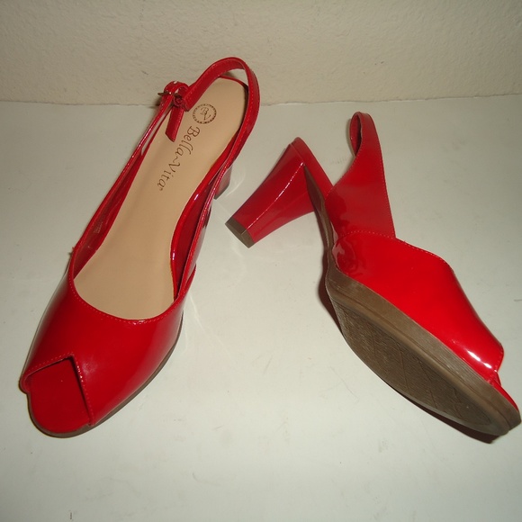 Bella-Vita Women's Varnishing Red Sandals Heel Size-8.5 - Picture 7 of 12
